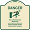 Signmission Designer Series-Danger Not Pedestrian Walkway Gate Comes Down After Each, 18" x 18", TG-1818-9985 A-DES-TG-1818-9985 - alternate 1